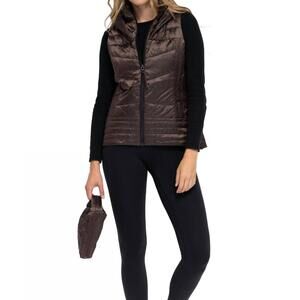 NEW ANORAK stitched fashion vest in chocolate